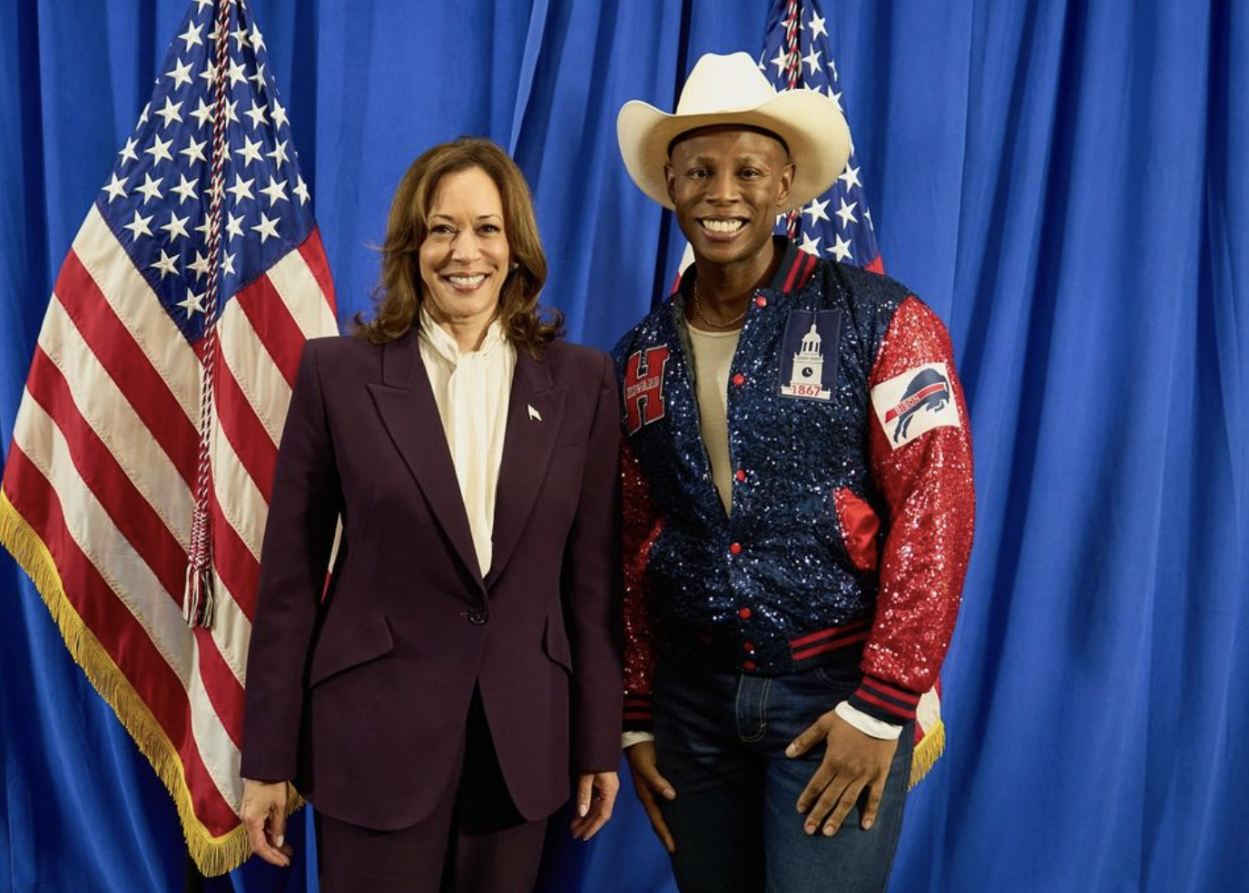 Kamala Harris and DJ Tryfe. Courtesy of artist's Instagram.